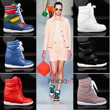 Free Shipping 2014 new high top leisure shoes for women original multicolor wedge high heel women