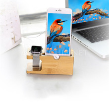 50pcs lot portable universal Wooden phone holder Bamboo watch stand holder for iphone Wrist Watch display