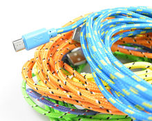 1M 2M3M Hot Selling Braided Fabric Micro USB Cord Data Sync Charger Cable For Android Smart
