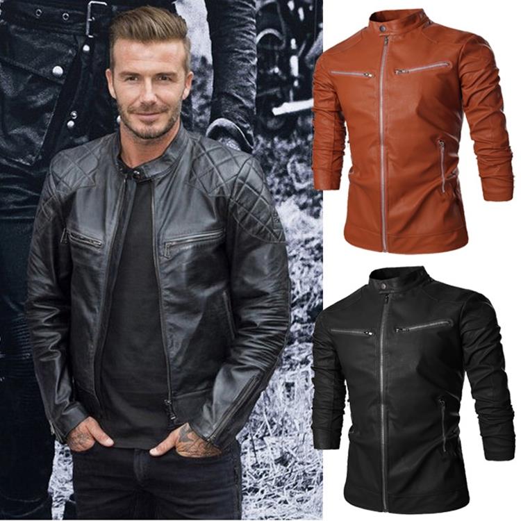 Fashion Slim Men Leather Clothing Spring Regular S...