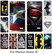Honor4c пластиковый чехол для Huawei чести 4c чехол супермен бэтмен логотип capatain америка рисунок телефон покрытия