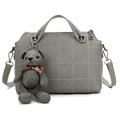 2016 New Autumn Winter Shell Tote Bags Women Fashion Leather Handbags with Bear Ladies Small Single