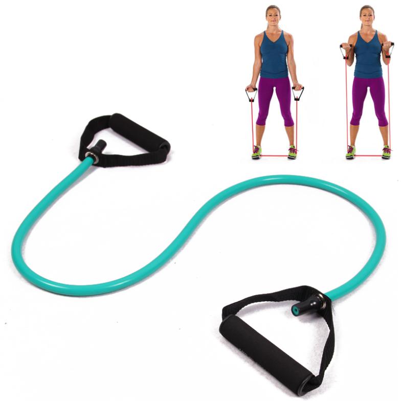 yoga fitness equipment resistance exercise band tubes stretch workout pilates green for wholesale and free shipping