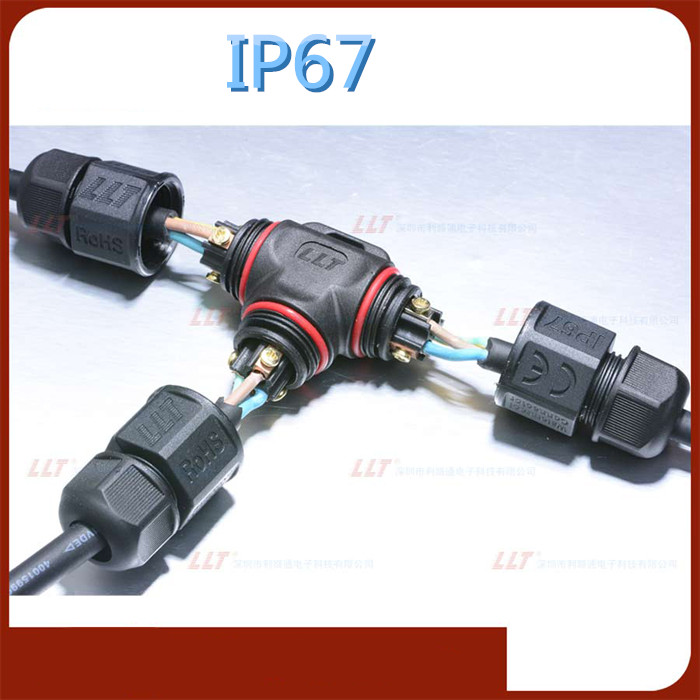 L20 3T 3 pin Waterproof Connector, T type cable connector,IP67
