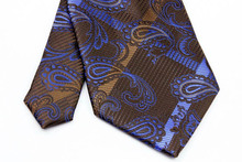 NT0248 Blue Brown Paisley Man s Classic Business Wedding Party Tie Fashion Jacquard Woven Silk Polyester