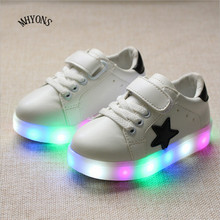 Hot 2016 Fashion Brand Boys Girls LED Light Shoes Kids Sneakers Luminous Glow Sole Children LED Sneakers Boys Casual Sport Shoes