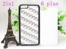 2 in 1 honeycomb TPU Rubber DIY Sublimation Blank Case with Metal insert and Tape for iPhone6 plus 5.5inch , 300 pcs/lot