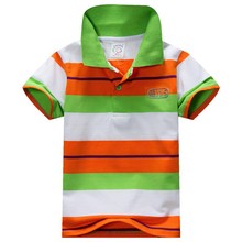 2015 Summer 1 7Y Child Baby Boy Stand Collar Striped T shirt Casual Kids Tops Tee