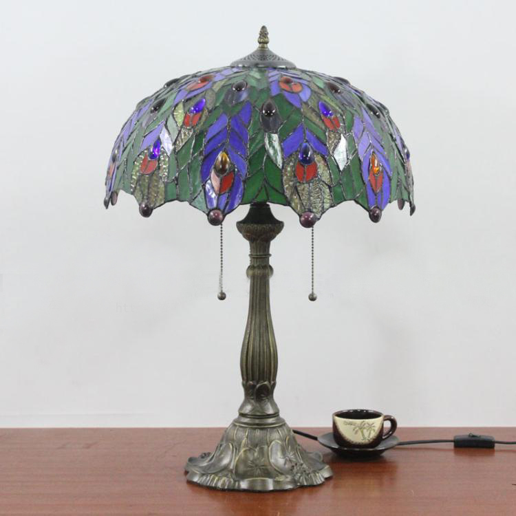 Online kopen Wholesale Tiffany pauw lamp uit China Tiffany pauw lamp