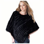 knitted rabbit fur shawl
