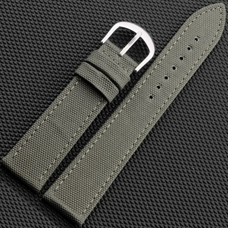 New Arrival Canvas Genuine leather inner Watchband Canvas Two Parts Watch Strap 18mm 20mm 22mm 24mm