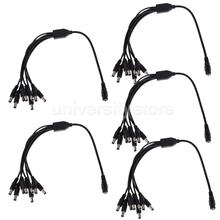 5pcs DC 1 to 8 Power Splitter Cable Cord for CCTV Camera 1 Female to 8 Male CA1T