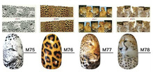 MJ042 3 Sheets Sexy Leopard Pattern Nail art stickers Tiger Snakeskin Colorful Water Decals Fingernails decorations