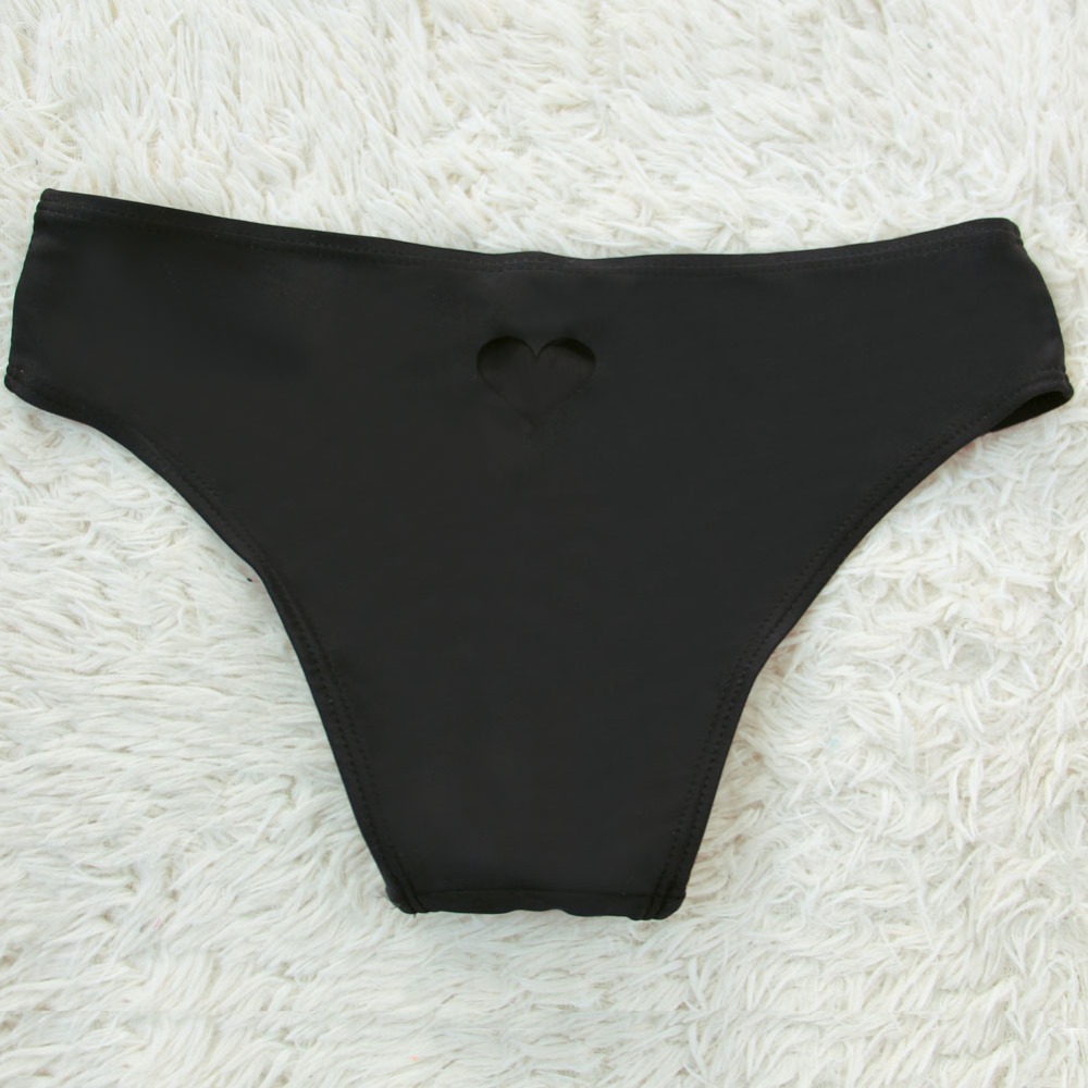 Free Shipping Sexy Women Heart Cut Out T Back Thong Bikini Bottom Beachwear 2015 New Summer