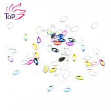 Top Nail 12 Shiny Color Horse Eye Design Acrylic Wheel Glitter Rhinestone Manicure Tips For Charms
