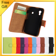 Genuine Leather Flip Cases For Samsung Galaxy Ace S5830 GT 5830 S5830i Wallet Stand Cover Case Card Holder Shell Phone Bags