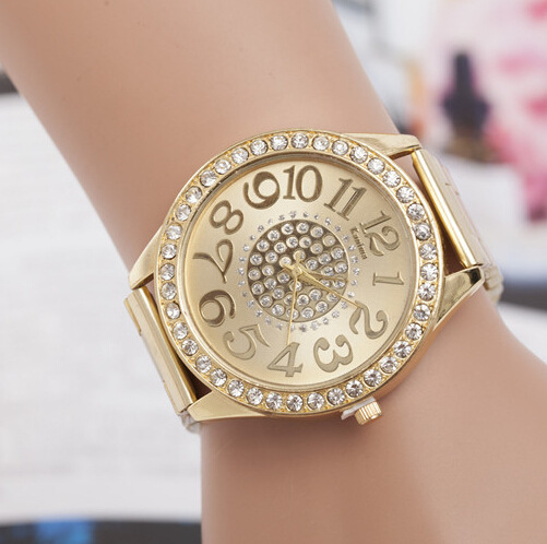 Ladies Fashion Silver Rose Gold Watch Women Luxury Brand Quartz Wristwatch With Rhinestone Steel Clock Female