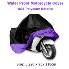 Size L 220 x 95x 110cm Motorcycle Covering Waterproof Scooter Cover UV resistant Heavy Racing Bike Outdoor Cover Purple D10