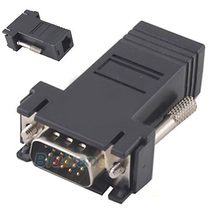 VGA Extender Male to LAN CAT5 CAT6 RJ45 Network Cable Female Adapter Kit 01JS