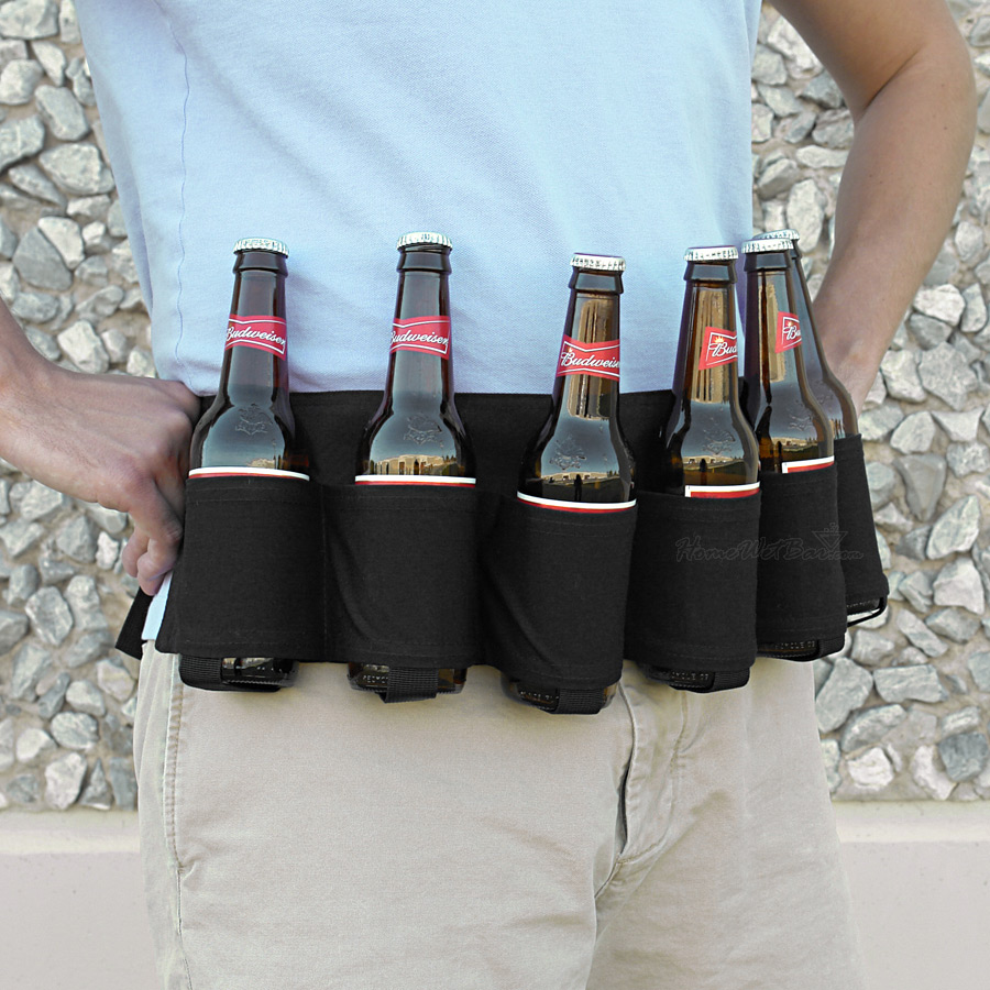 Outdoor 6 Pocket Beer Holder Portable Bottle Soda Can Holder Belt Bag