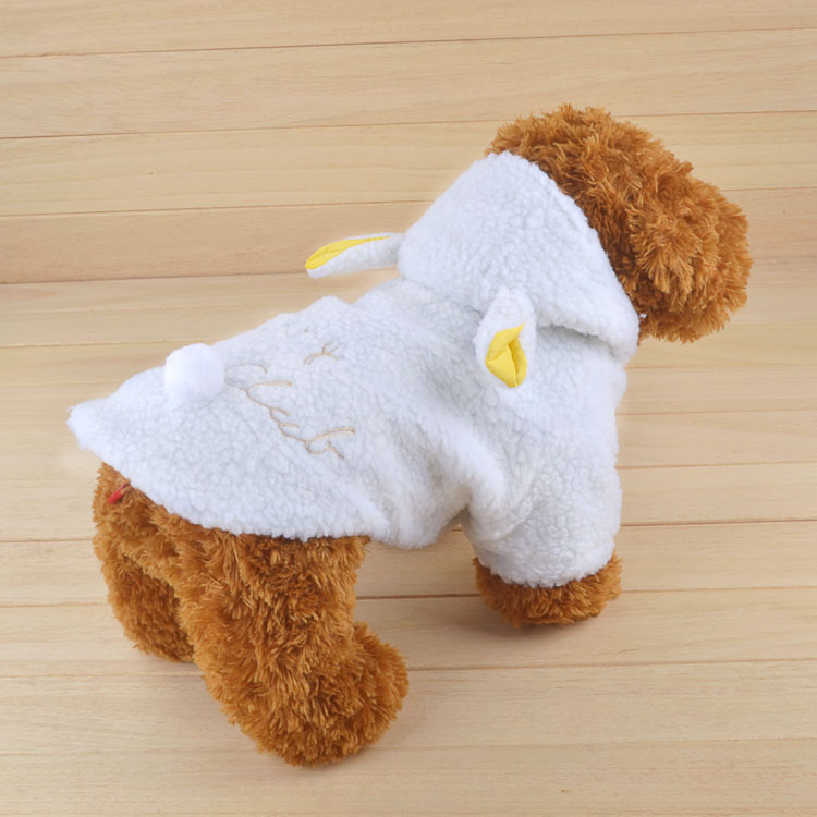 Fashion Pet Costume Samll Dog Clothes Coat White Sheep Puppy Hoodie Chihuahua Clothing In Winter Warm Apparel Size XS S M L XL 1165