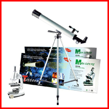 Zoom 100x 400x 1200x juguete de regalo de cumpleaños microscopio y telescopio para niños y estudiante