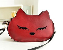 2016 Animal Women Messenger Bags Prints Chain Women Leather Handbags Soft Fashion Party Bag Cat Head Women Shoulder Handbag