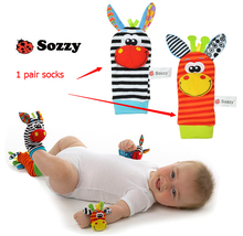 ABCD sock baby rattle baby toys Garden Bug Wrist Rattle and Foot Socks 4 pcs lot