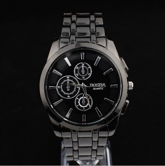 Men s Quartz Movement Analog Watch with Alloy Strap Black