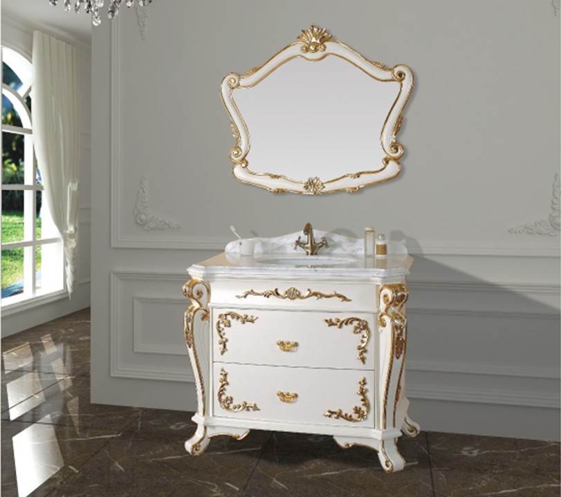 Single-sink-bathroom-vanity-slim-bathroom-cabinets-oak-wood-bathroom ...