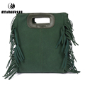 Fashion Tassel Bucket Bag Female Shoulder Crossbody Bags for Women Large Designer Vintage Nubuck PU Leather