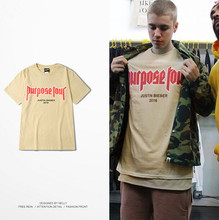 Purpose Tour Vfiles Tee Justin Bieber Clothes Fear Of God Cotton Short Sleeve T-shirt Brand Hip Hop Off White T ShirtS Homme