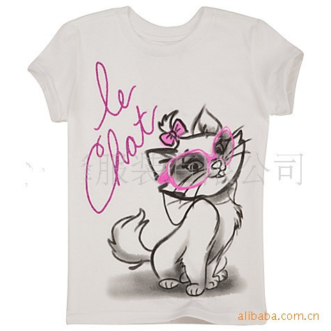 Kids t shirt boy gril children s clothing Cartoon Dis Marie Cat short sleeved summer T