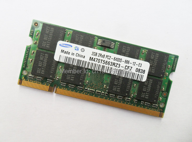 Memoria RAM DDR2 1 x 2 GB, PC2 4200S, 533/ MHz, SO-DIMM, Samsung, Hynix o Micron Samsung