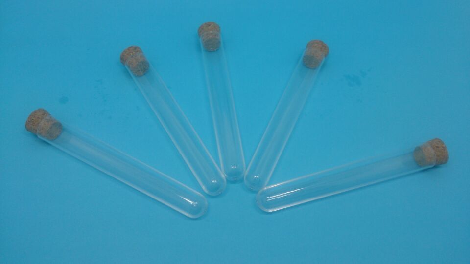 500PCS 15x100MM glass test tube round bottom with cork stopper