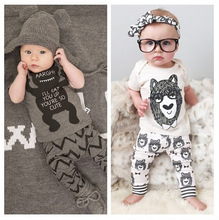 2016 Summer Style sets boys girls Clothing Baby Clothes Sets 2pcs cotto nshort sleeve Little Monsterss2