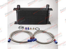 Universal Engine transmission Oil Cooler kit 19 row 10AN + filter Relocation Kit