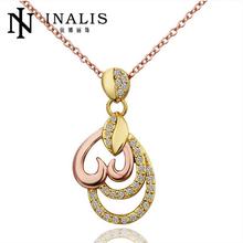 N569 New Arrival Women Necklace African Wedding Gold Plated Austrian Crystal Pendant Necklace Jewlery Vintage Statement collar