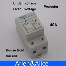40A 230V Din rail automatic recovery reconnect over voltage and under voltage protective device protector protection relay