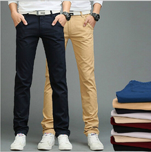 2016 New Fashion Mens Straight Cargo Pants Chinos Men Casual Slim Fit Spring Army Green Trousers Clothing Big Size MJ0014