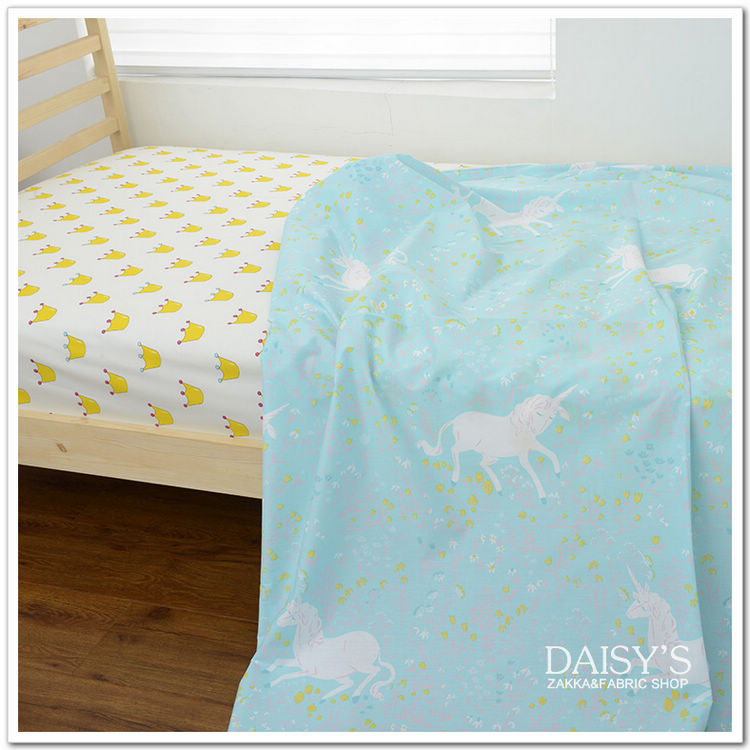 235cm*50cm unicorn cartoon 100% cotton bedding fabric duvet cover bed sheet quilt sewing fabric patchwork fabric tecidos tissue
