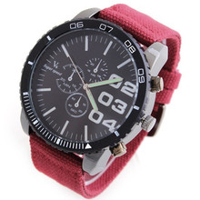 Nuevo retro ocio relojes de hombre, cinturón de tela, estilo europeo y americano, el más de moda reloj de la marca. horas de trabajo temporizador