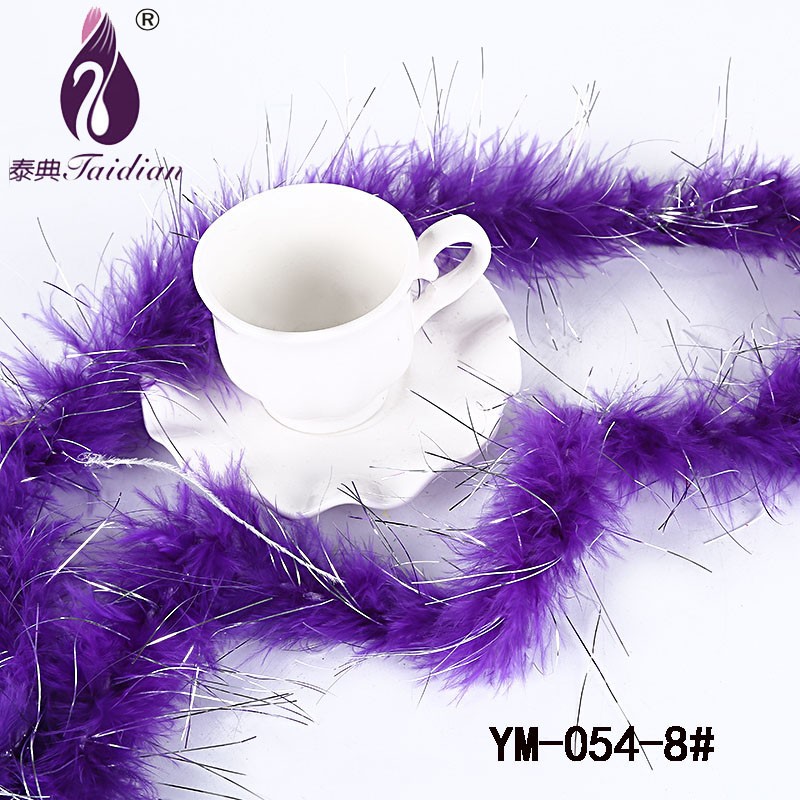YM-054-8# Marabou Boa Purple Turkey Pheasant Ostrich