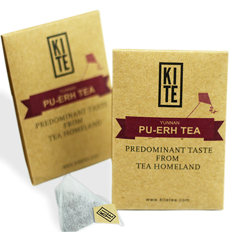 Royal Puer Tea 24 pieces  Whole Leaves Tea in Pyramid Tea Bags By Kite Top