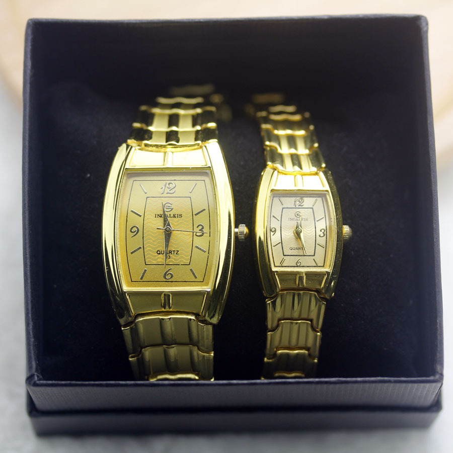 New luxury gold watch couple watches women fashion dress watches men stainless steel watches
