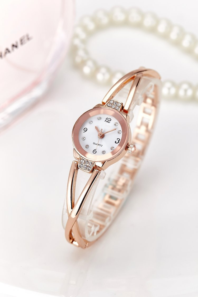2016 New Fashion rose gold Luxury Brand Women Dress Watches Quartz Casual rhinestone Bracelet Wristwatch Clock Relogio Feminino
