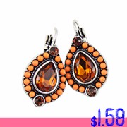 New-Women-Ethnic-Vintage-Colorful-Beads-Big-Rhinestones-Clip-Earrings-for-Women-Fashion-Jewelry