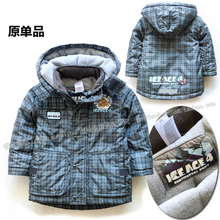 Free shipping Retail new 2013 children clothing winter jacket baby outerwear boys coat thicken overcoat kids warm plaid coat