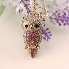 Fashion necklace 2014 Fashion new pure and fresh and contracted long full to drill the owl necklace pendant accessories, 140813