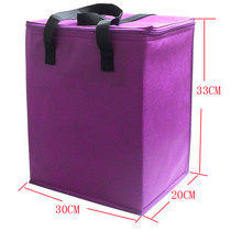 purple light non woven cooling handbag easy taking food thermal bag 9L cheap fresh ice bag
